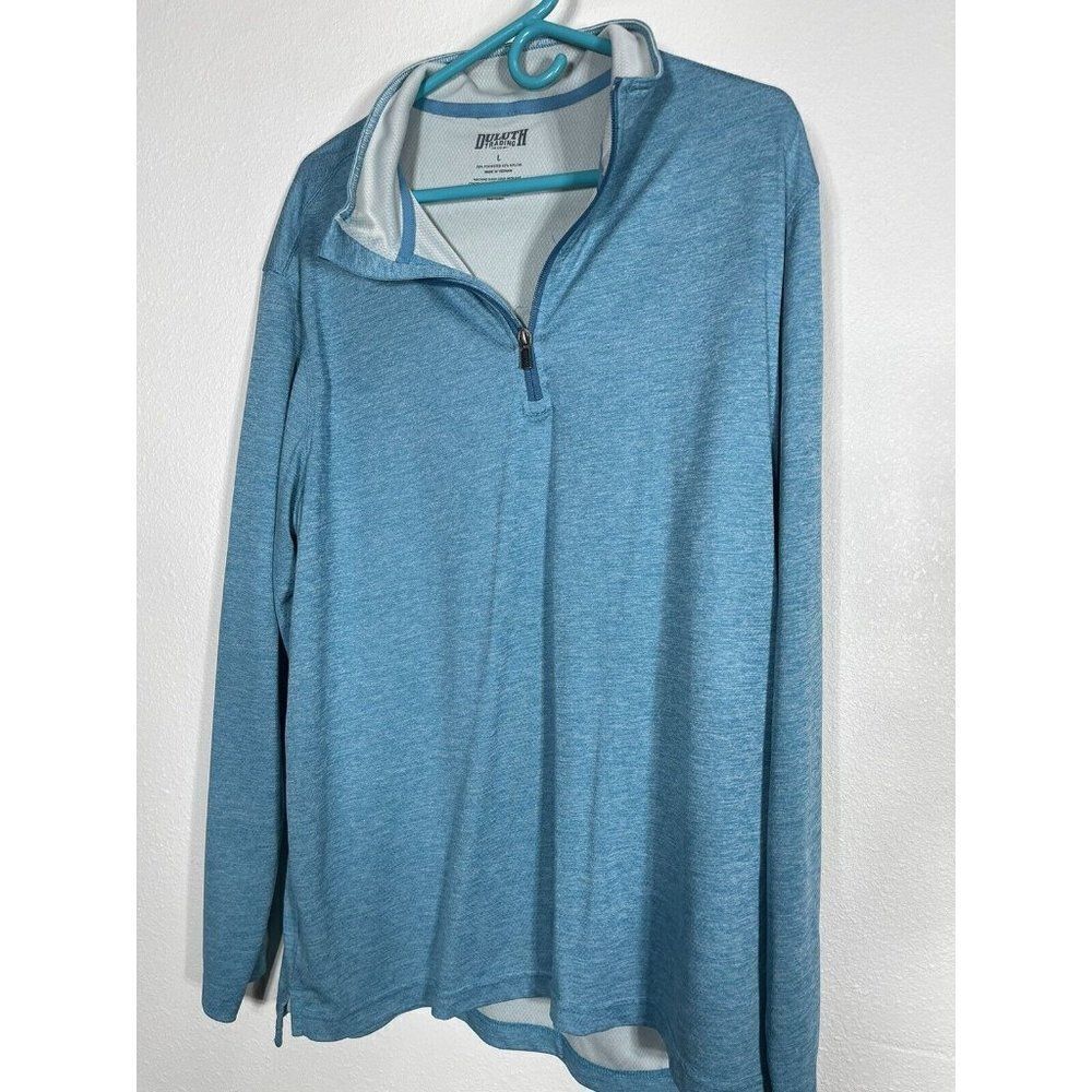 Duluth Trading  Pullover 1/4 Zipper Sky Blue Pull Over Size L